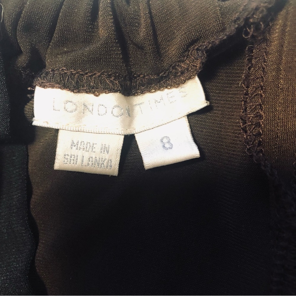 London Times Size 8 Dark Chocolate & Black  Halter Knit Dress - Picture 13 of 13